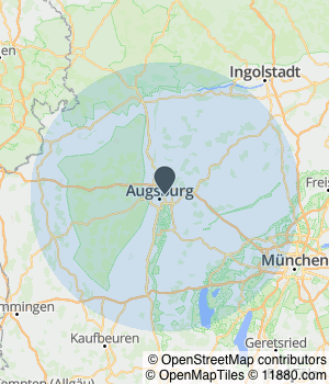 Kartendarstellung des Servicegebiets von Gabriel Services GmbH