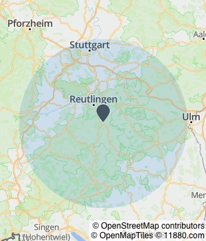 Kartendarstellung des Servicegebiets von Möck Ballonfahrten