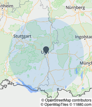 Kartendarstellung des Servicegebiets von Demi- Immobilien Service