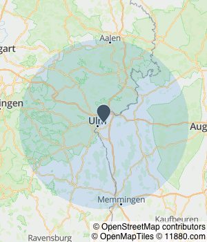 Kartendarstellung des Servicegebiets von SCHINDELE WITTKOPP Steuerberater