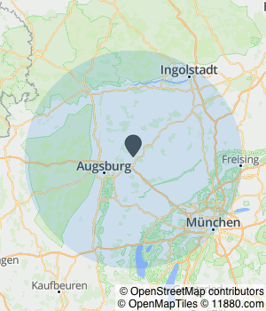 Kartendarstellung des Servicegebiets von LauraFee Gebäudereinigung UG