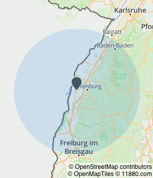 Kartendarstellung des Servicegebiets von FIX Container Service GmbH