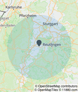 Kartendarstellung des Servicegebiets von Malerwerkstätte D. Bittner