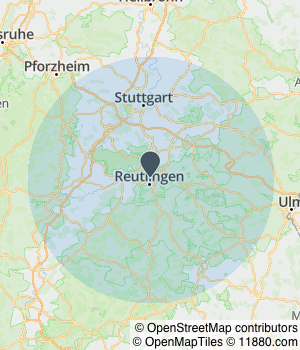 Kartendarstellung des Servicegebiets von A-Team-Clean