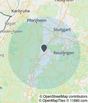 Kartendarstellung des Servicegebiets von Gashi Haustechnik