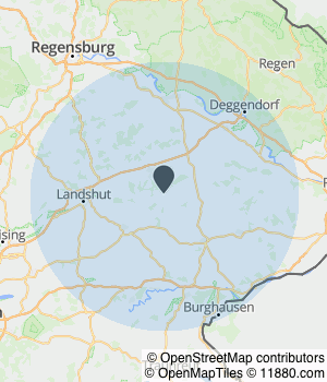 Kartendarstellung des Servicegebiets von Appinger Finanzmakler GmbH