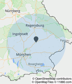 Kartendarstellung des Servicegebiets von Bismarck Immobilien GmbH & Co. KG