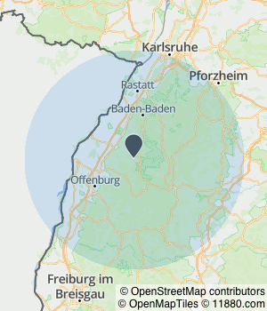Kartendarstellung des Servicegebiets von Münz-Massiv-Möbel