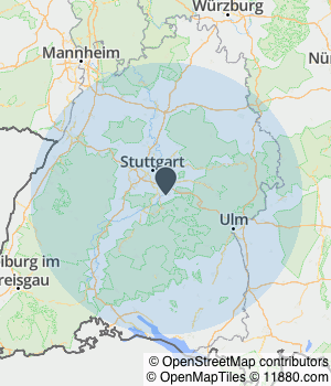 Kartendarstellung des Servicegebiets von LHM-Logistic´s & Reifenservice