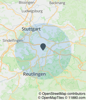 Kartendarstellung des Servicegebiets von Rund um Glücklich- Massagen für die Frau