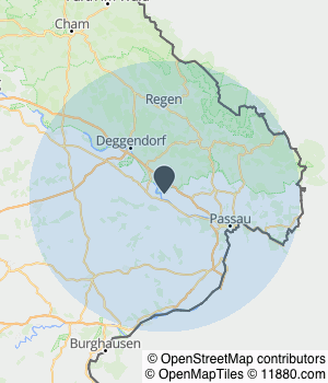 Kartendarstellung des Servicegebiets von ImmoSüd Hausverwaltung GmbH