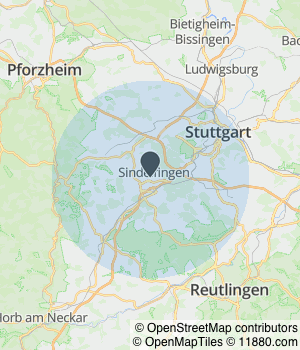 Kartendarstellung des Servicegebiets von Taxi Blitz
