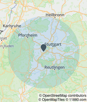 Kartendarstellung des Servicegebiets von AHS Gebäudereinigung