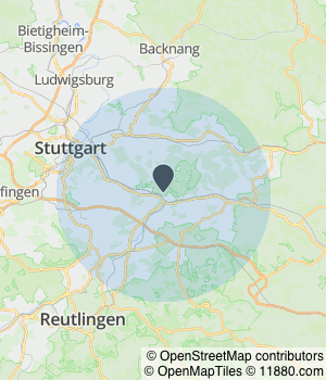 Kartendarstellung des Servicegebiets von Dormann Bestattungen Ltd.