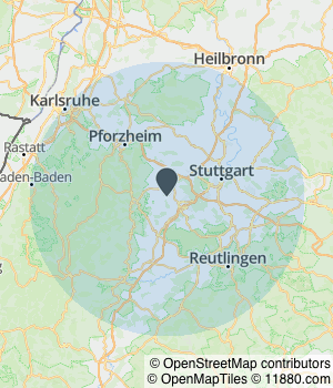 Kartendarstellung des Servicegebiets von Hoyh Dienstleistungsservice
