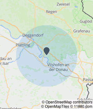Servicegebiet von Rohrmeier Hausmeisterservice +Schweißen Kartendarstellung des Servicegebiets von Rohrmeier Hausmeisterservice +Schweißen
