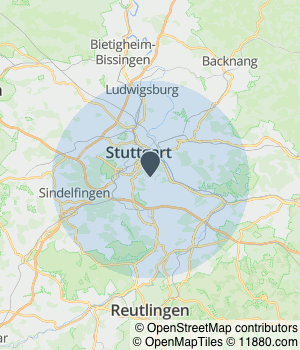 Kartendarstellung des Servicegebiets von Zinsstag Augenoptik