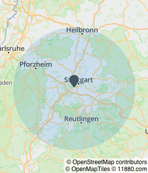 Kartendarstellung des Servicegebiets von MM Haustechnik