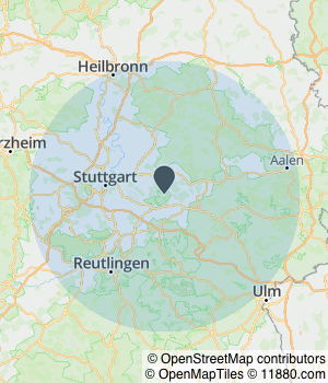 Kartendarstellung des Servicegebiets von Arndt Unterberger Holzbau
