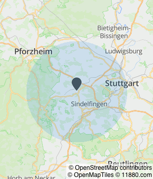 Kartendarstellung des Servicegebiets von Fahrzeugaufbereitung Hering