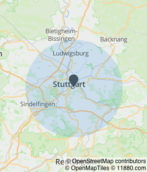 Kartendarstellung des Servicegebiets von Elite Umzüge