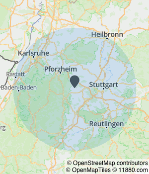 Kartendarstellung des Servicegebiets von TZ Transporte