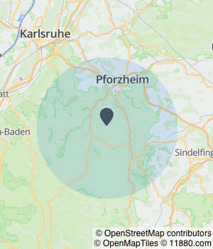 Kartendarstellung des Servicegebiets von Sec. Raumausstattung und Montage