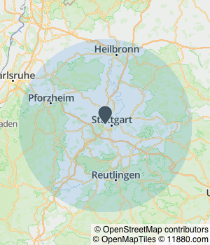 Kartendarstellung des Servicegebiets von flamazing