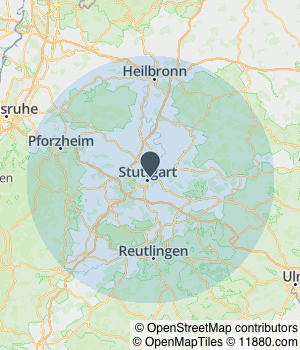 Kartendarstellung des Servicegebiets von Sattler Entrümpelung