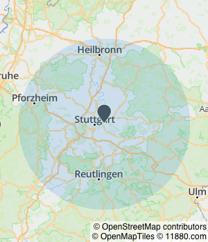 Kartendarstellung des Servicegebiets von DWH Umzüge