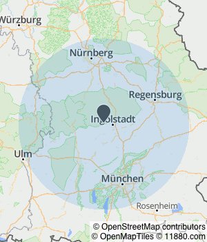 Kartendarstellung des Servicegebiets von Fassaden Pro GmbH