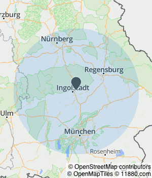 Kartendarstellung des Servicegebiets von https://mte-logistik.de/preis-berechnen/#rechner