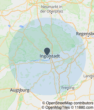 Kartendarstellung des Servicegebiets von Agora GmbH