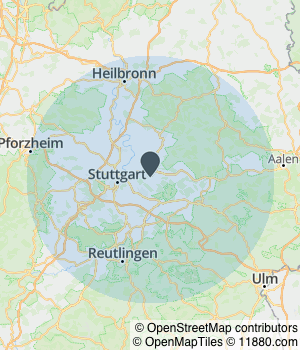 Kartendarstellung des Servicegebiets von Monteduro Metallbau