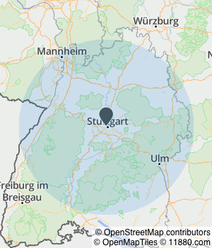 Kartendarstellung des Servicegebiets von Tinten-Nachfüll Express