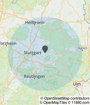 Kartendarstellung des Servicegebiets von Timo Vaihinger