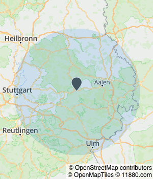 Kartendarstellung des Servicegebiets von VID Design | Hotel Marketing & Webdesign