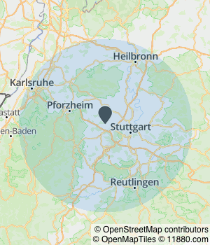 Kartendarstellung des Servicegebiets von Steuerkanzlei Girrbach Inh. Silke Girrbach