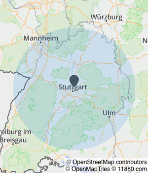 Kartendarstellung des Servicegebiets von Kurbi 24