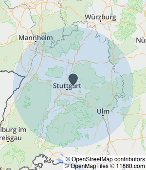 Kartendarstellung des Servicegebiets von Allianz Vertretung Marc Maier