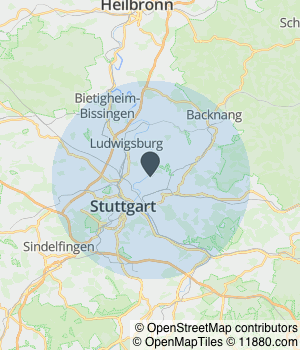 Kartendarstellung des Servicegebiets von KFZ-Betrieb M.A.M