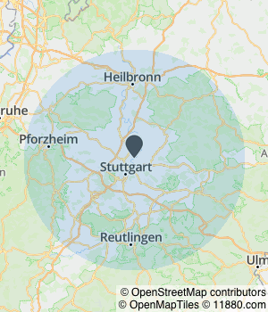Kartendarstellung des Servicegebiets von Susanne Schaller Steuerberaterin