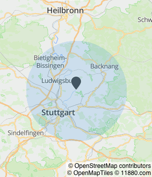 Kartendarstellung des Servicegebiets von A&O Meisterbetrieb Haustechnik GbR