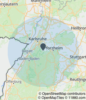 Kartendarstellung des Servicegebiets von AVV GmbH