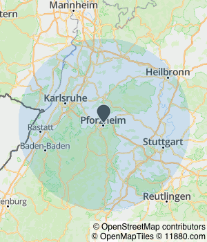 Kartendarstellung des Servicegebiets von Arin Bau
