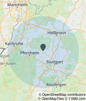 Kartendarstellung des Servicegebiets von Wolf Graeter, Rechtsanwalt