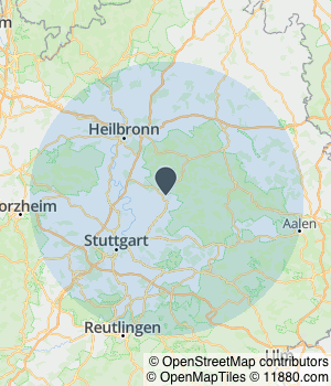 Kartendarstellung des Servicegebiets von REHM Plan + Werk