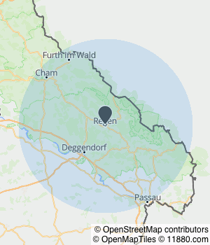 Kartendarstellung des Servicegebiets von AAQUILA Personalservice GmbH