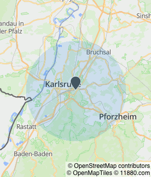 Kartendarstellung des Servicegebiets von Kevin Kühner Bautechnik UG