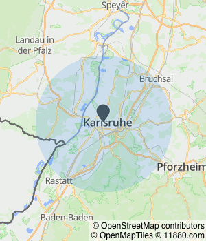 Kartendarstellung des Servicegebiets von CM Renovierung